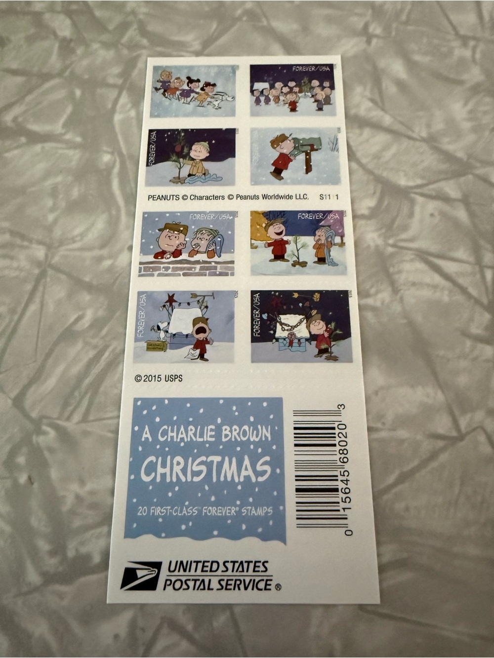 Peanuts Charlie Brown Christmas Forever Stamps - 20 count